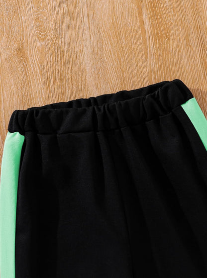 Hilinker Girls Graphic 3 Piece Outfits Workout Crop Hoodie Ribbed Tank and Sweatpants Set