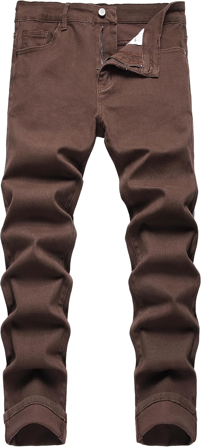 DANT BULUN Men's Fashion Casual Printed Jeans Stretch Skinny Denim Jogger Pants