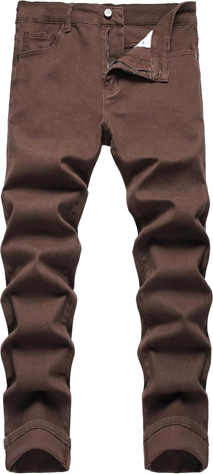 DANT BULUN Men's Fashion Casual Printed Jeans Stretch Skinny Denim Jogger Pants