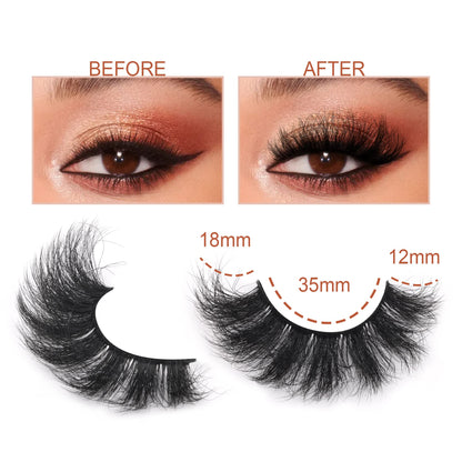 Mink Lashes Fluff False Eyelashes 20-22mm Dramatic Full Wispy Eye Lashes 8D Volume Curly Fake Eyelashes 7 Pairs Faux Mink Lashes Multipack by TOOCHUNAG