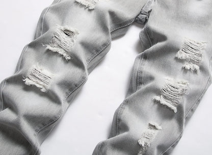 Boy's Skinny Fit Comfy Jeans Ripped Destroyed Distressed Stylish Slim Washed Denim Jeans Pants