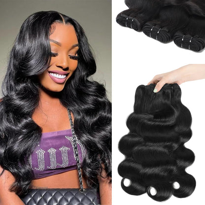 12A Human Hair Bundles with Closure Body Wave Bundles 20 22 24+18 Inch 5X5 HD Lace Closure Human Hair 100% Brazilian Virgin Hair Extensions 3 Bundles Deals Hair Quick Weave Bundle for Women