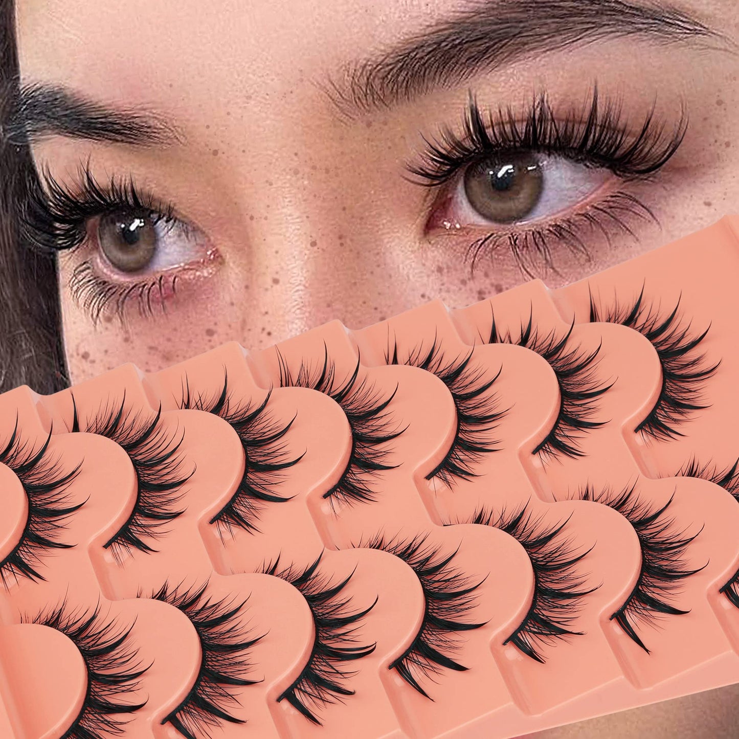 Mink Lashes Fluff False Eyelashes 20-22mm Dramatic Full Wispy Eye Lashes 8D Volume Curly Fake Eyelashes 7 Pairs Faux Mink Lashes Multipack by TOOCHUNAG