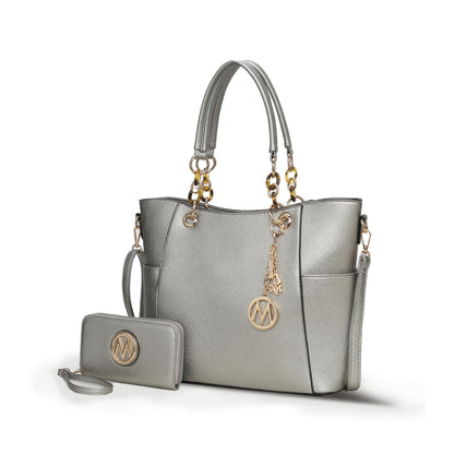 MKF Collection Tote Bag for Women, Handbag Set with Wallet-Top-Handle- Vegan Leather Purse