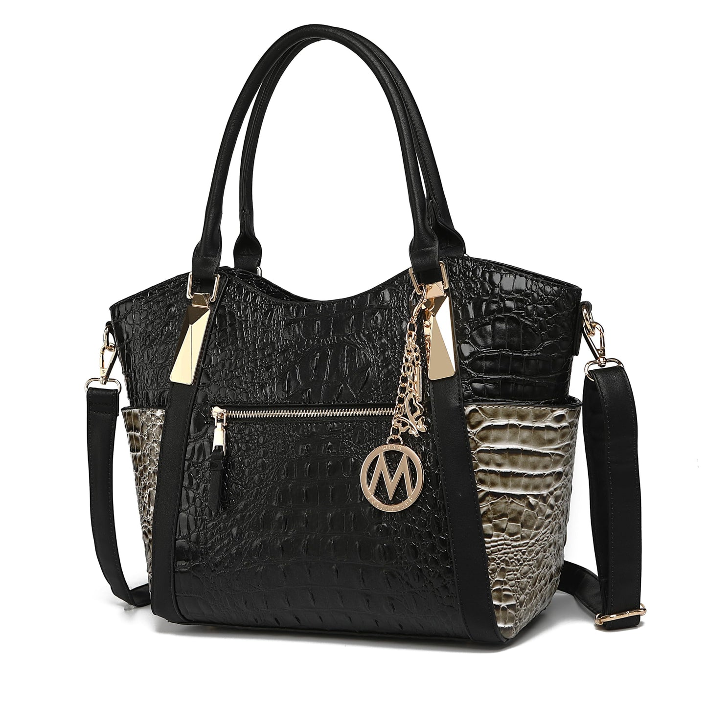 MKF Collection Crossbody Tote Bag for Women - PU Leather Top-Handle Satchel Shoulder Handbag