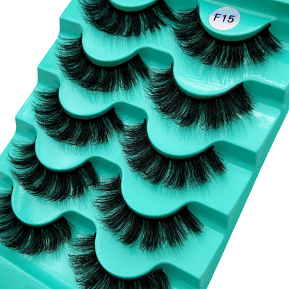 Mink Lashes Strip Eyelashes Volume False Eyelashes that Look Like Extensions Glamour Wispy Curly Fake Lashes 5 Pairs Pack