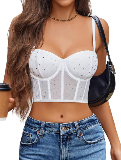 Avidlove Corset Tops For Women Push Up Bustier lingerie Y2K Sexy Going Out Party Club Top