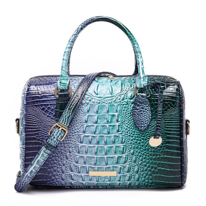 Top-Handle Crocodile Purses For Women Crossbody Leather Bags Trendy Large Capacity Tote with Shoulder Strap