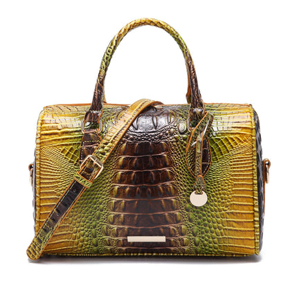 Top-Handle Crocodile Purses For Women Crossbody Leather Bags Trendy Large Capacity Tote with Shoulder Strap