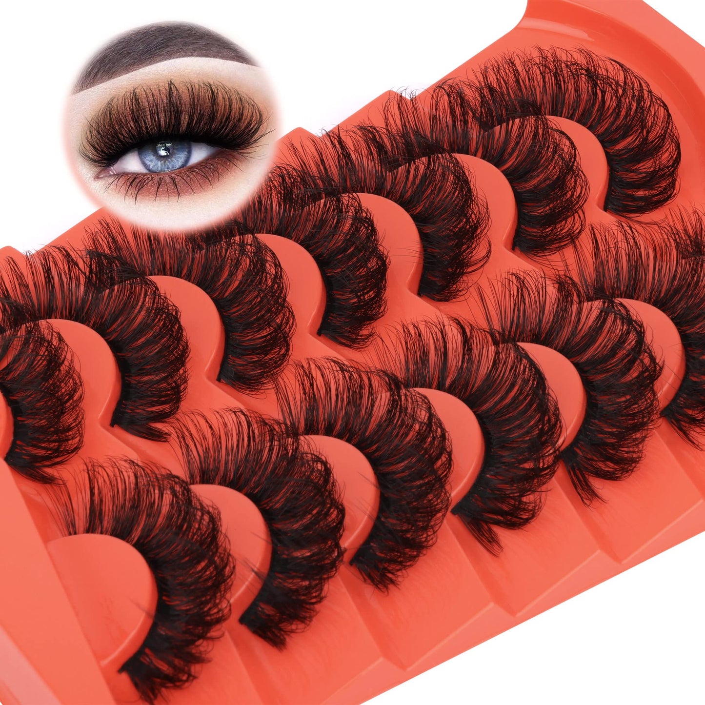 Mink Lashes Full Volume False Eyelashes 18mm Dramatic Faux Mink Eyelashes Natural Look Cat Eye Volume Eye Lashes Multipack by Focipeysa