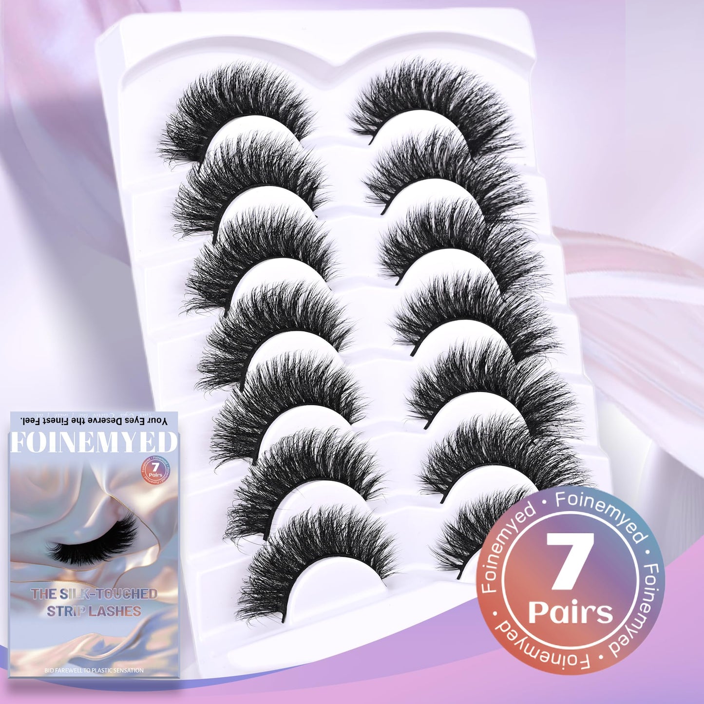 Mink Lashes Strip Eyelashes Volume False Eyelashes that Look Like Extensions Glamour Wispy Curly Fake Lashes 5 Pairs Pack