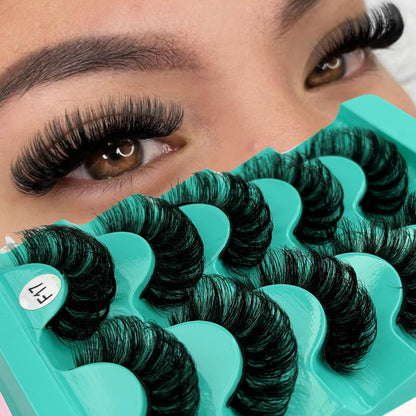 Mink Lashes Strip Eyelashes Volume False Eyelashes that Look Like Extensions Glamour Wispy Curly Fake Lashes 5 Pairs Pack