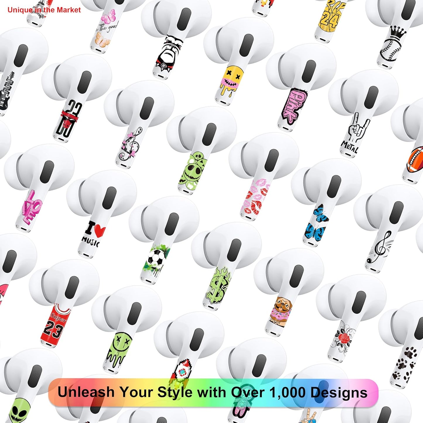 RockMax for AirPods 4 Skin，Personalized Decal Sticker for Air Pods 4th Gen, Compatible with AirPods 4 Case Pink, Durable Tattoo Wrap, Easy to Apply