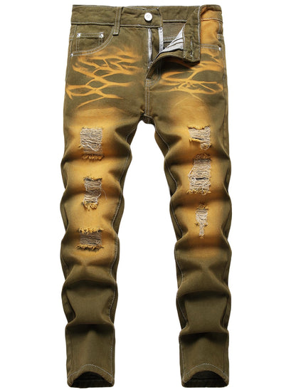 Boy's Skinny Fit Comfy Jeans Ripped Destroyed Distressed Stylish Slim Washed Denim Jeans Pants