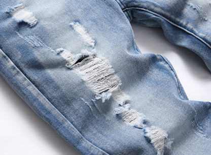 Boy's Skinny Fit Comfy Jeans Ripped Destroyed Distressed Stylish Slim Washed Denim Jeans Pants