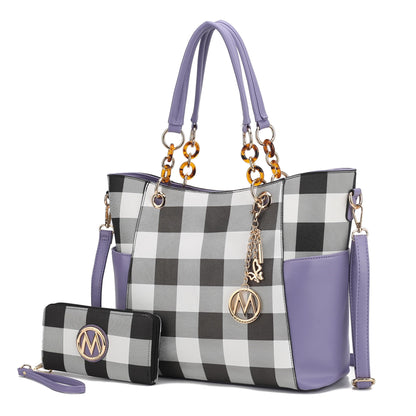 MKF Collection Tote Bag for Women, Handbag Set with Wallet-Top-Handle- Vegan Leather Purse