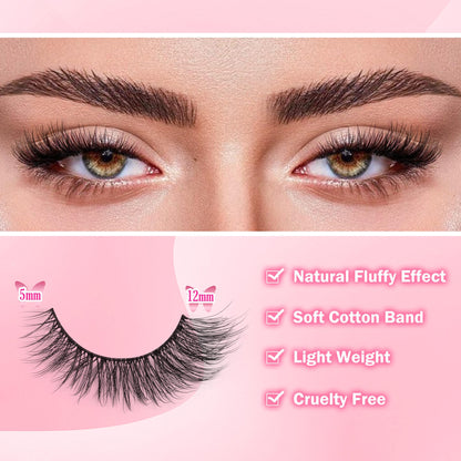Mink Lashes Fluff False Eyelashes 20-22mm Dramatic Full Wispy Eye Lashes 8D Volume Curly Fake Eyelashes 7 Pairs Faux Mink Lashes Multipack by TOOCHUNAG