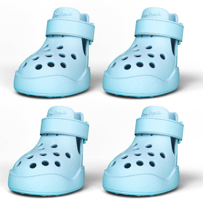 Dog Shoes: Non-Slip Waterproof Sandals for Hot Pavement, Breathable Perforated Boots, Large/Medium/Small Sizes, Ideal Paw Protector, Outdoor Clog Booties (Green Marble, Size 1)