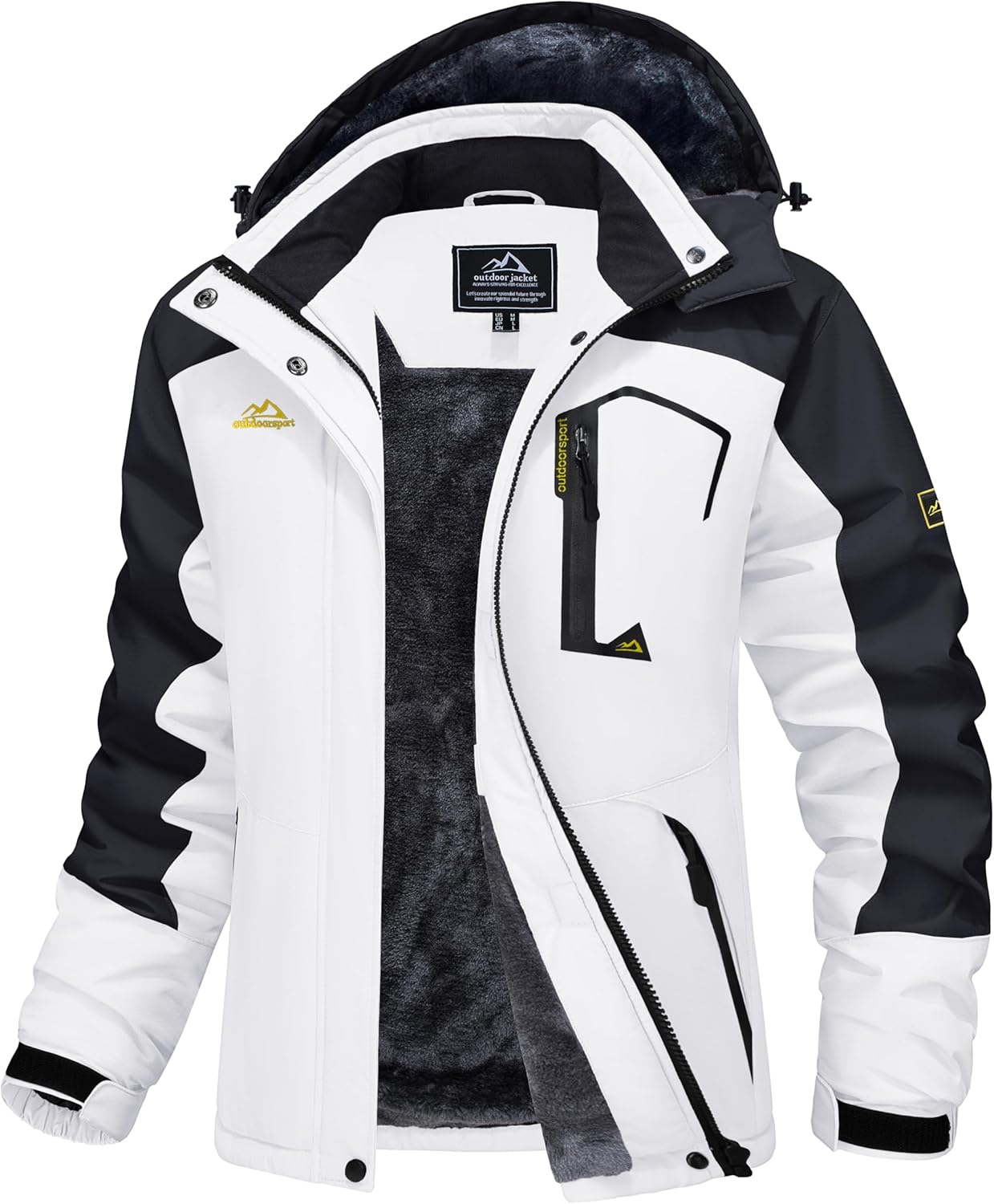 MAGCOMSEN Women's Ski Jacket Waterproof Insulated Snow Jacket Warm Windproof Winter Coats with Hood Fleece Lined Jacket