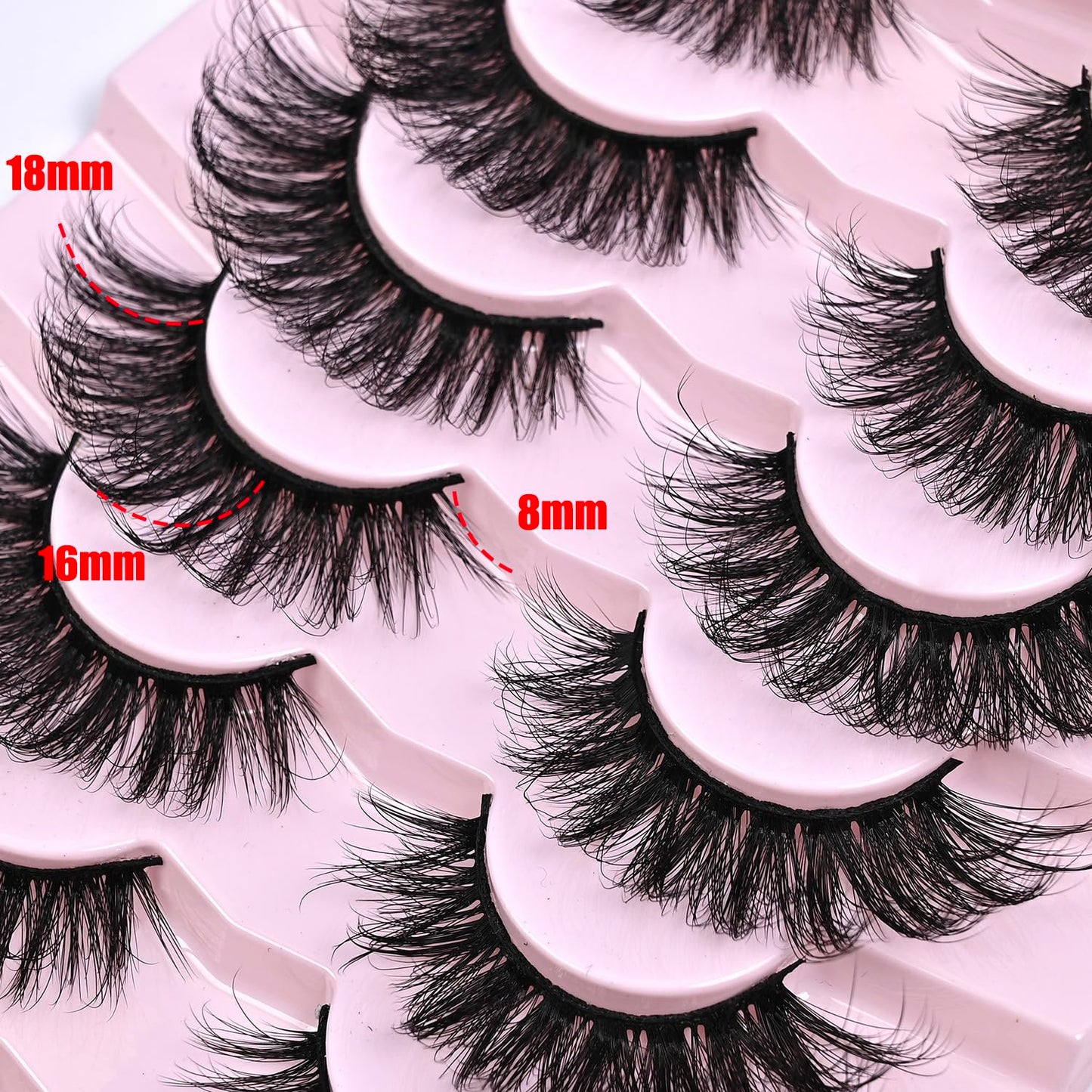 Mink Lashes Fluffy Big Dramatic Thick False Eyelashes, Soft 20mm Volume 3D Faux Mink, 20 Pairs Eyelashes Pack, 25mm Full Strip Lashes That Look Like Extensions