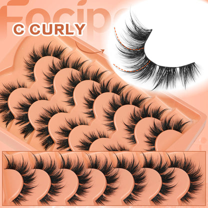 Mink Lashes Full Volume False Eyelashes 18mm Dramatic Faux Mink Eyelashes Natural Look Cat Eye Volume Eye Lashes Multipack by Focipeysa