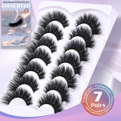 Mink Lashes Strip Eyelashes Volume False Eyelashes that Look Like Extensions Glamour Wispy Curly Fake Lashes 5 Pairs Pack