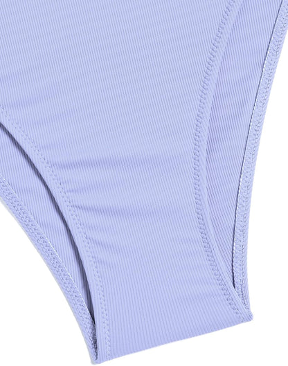 ZAFUL Women V Neck Bikini Set Ruched Tie Front High Waisted Floral Print Ribbed 2 Piece Bathing Suit Swimsuits