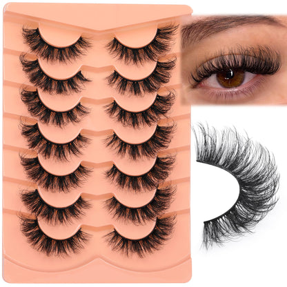 Mink Lashes Full Volume False Eyelashes 18mm Dramatic Faux Mink Eyelashes Natural Look Cat Eye Volume Eye Lashes Multipack by Focipeysa