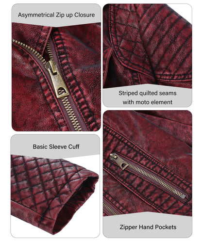 Bellivera Women's Faux Leather Casual Jacket 2025 Spring Trendy Motorcycle Outfits Lightweight Classic Coat