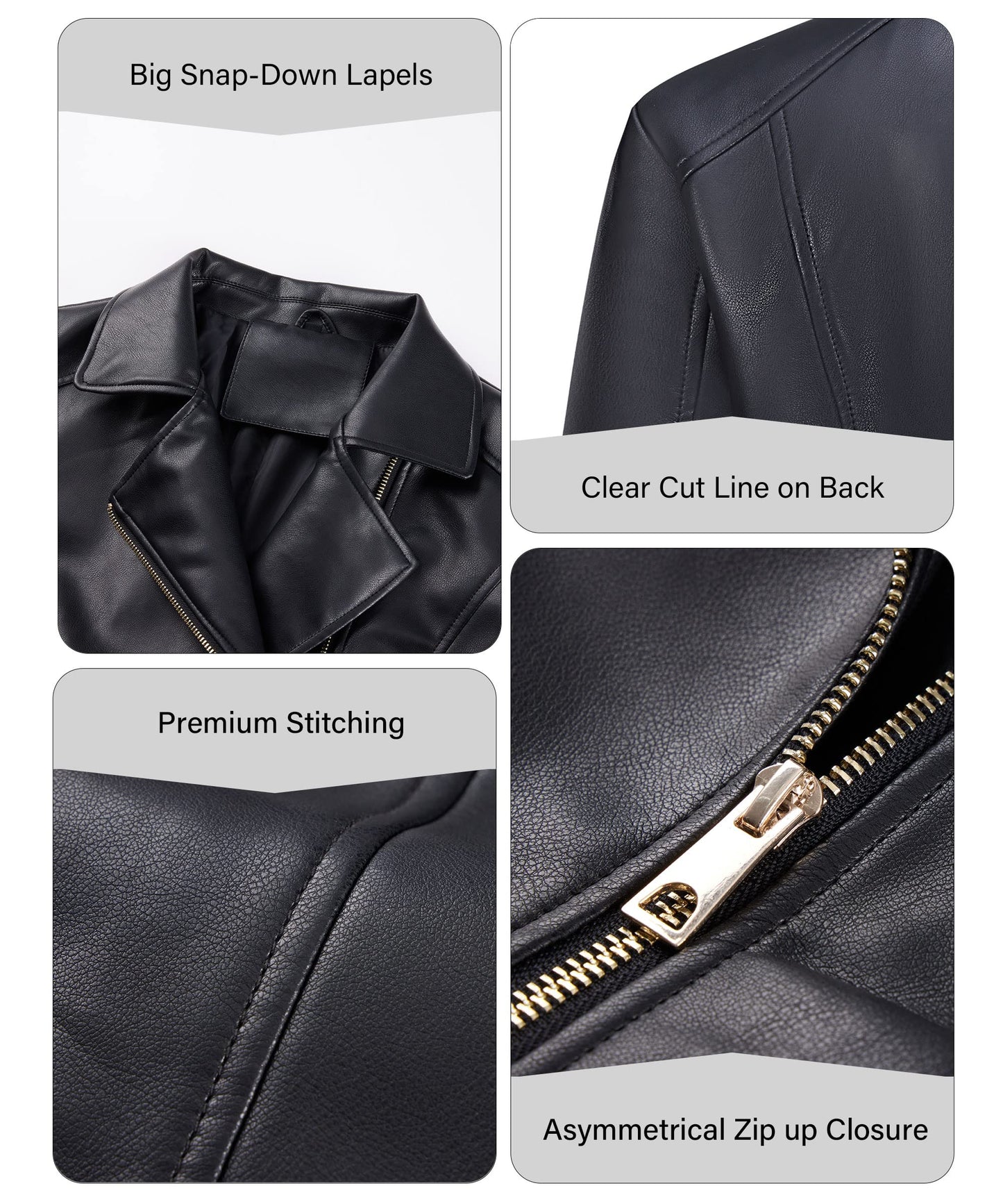 Bellivera Women's Faux Leather Casual Jacket 2025 Spring Trendy Motorcycle Outfits Lightweight Classic Coat