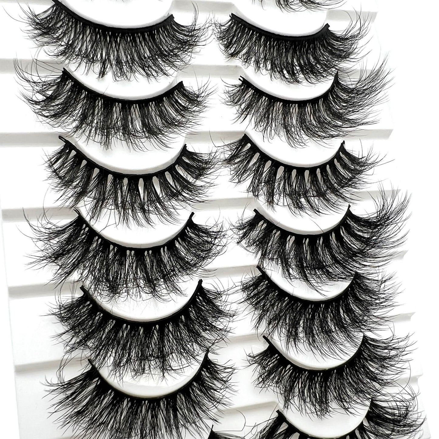 Mink Lashes Fluffy Big Dramatic Thick False Eyelashes, Soft 20mm Volume 3D Faux Mink, 20 Pairs Eyelashes Pack, 25mm Full Strip Lashes That Look Like Extensions