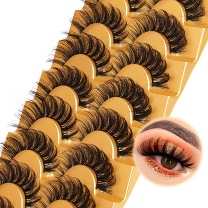 Mink Lashes Full Volume False Eyelashes 18mm Dramatic Faux Mink Eyelashes Natural Look Cat Eye Volume Eye Lashes Multipack by Focipeysa