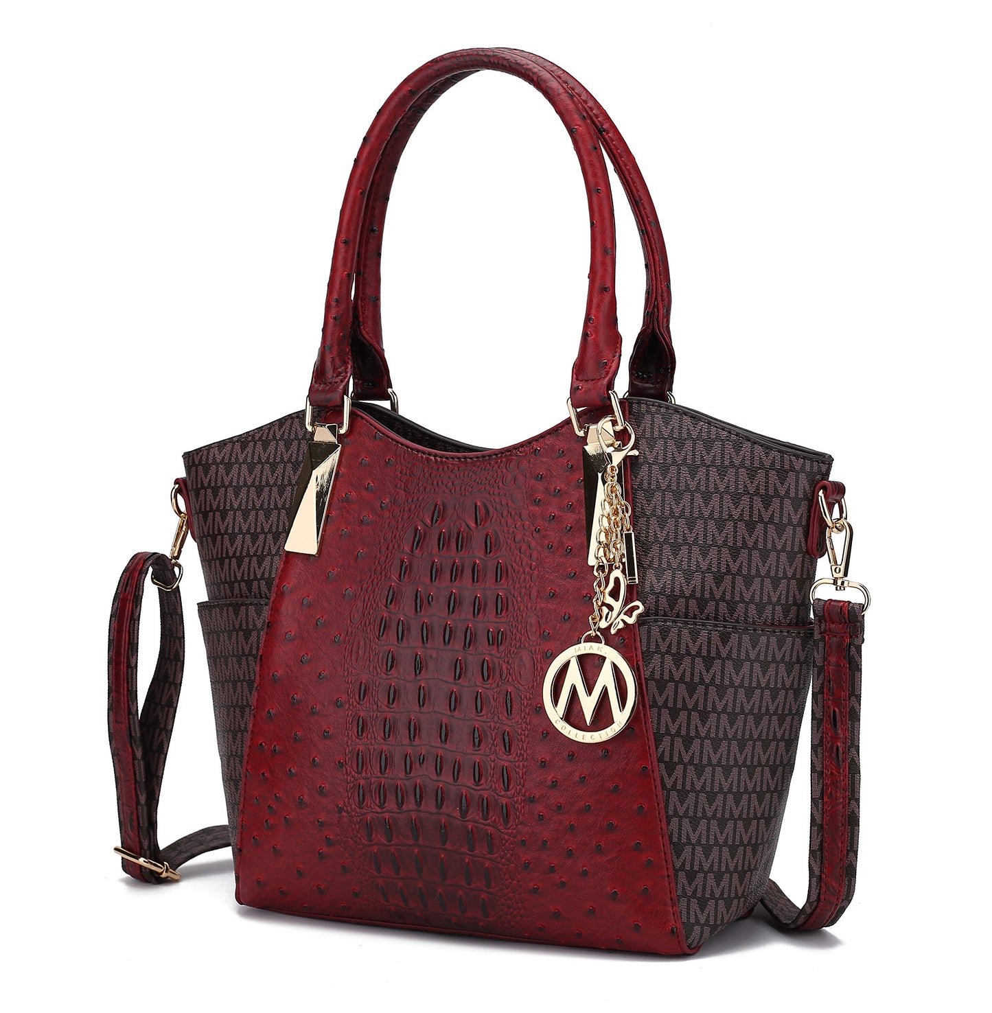 MKF Collection Crossbody Tote Bag for Women - PU Leather Top-Handle Satchel Shoulder Handbag