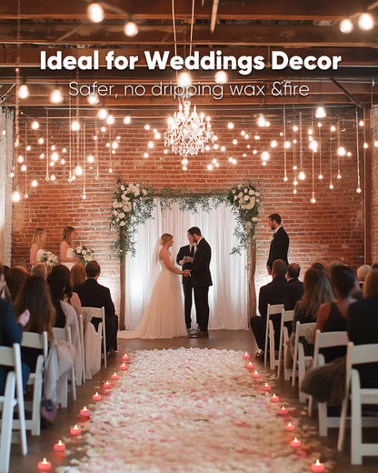 Amagic 1000 Pieces Artificial Rose Petals with 12 Heart LED Tea Lights Candles Kit, Rose Petals and Candles Set for Proposal, Anniversary, Valentine's Day, Special Romantic Night, Wedding Table Decor