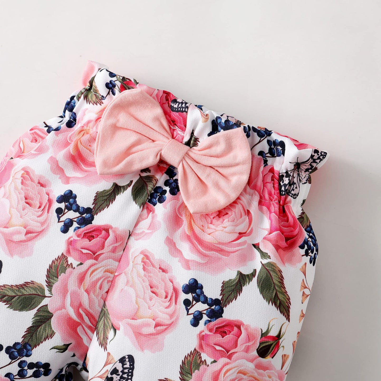 SUNNY PIGGY Newborn Infant Baby Girl Clothes Ruffle Romper Toddler Girl Floral Cotton Pant Sets Girls Clothing Outfit