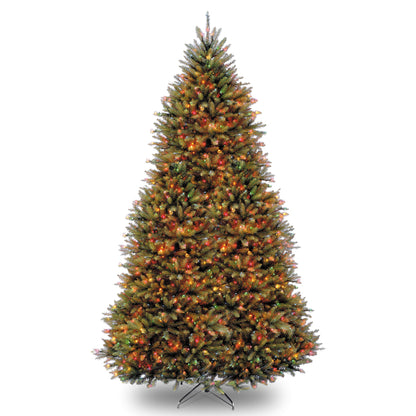 National Tree Company Pre-Lit Artificial Full Christmas Tree, Green, Dunhill Fir, Dual Color LED Lights, Includes Stand, 7.5 Feet, Dual Colored Lights