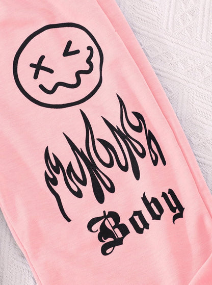 Hilinker Girls Graphic 3 Piece Outfits Workout Crop Hoodie Ribbed Tank and Sweatpants Set