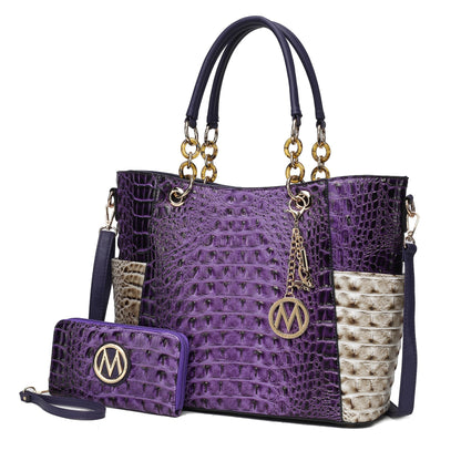MKF Collection Tote Bag for Women, Handbag Set with Wallet-Top-Handle- Vegan Leather Purse