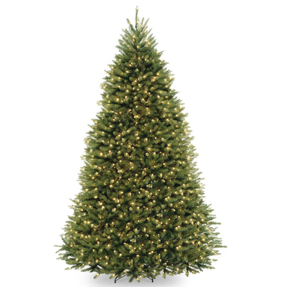 National Tree Company Pre-Lit Artificial Full Christmas Tree, Green, Dunhill Fir, Dual Color LED Lights, Includes Stand, 7.5 Feet, Dual Colored Lights