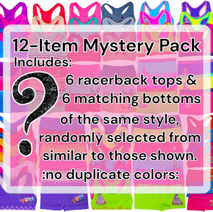 ToBeInStyle Girls' Pack of 12 Mystery - 6 Cami or Racerback Tops & 6 Matching Bottoms Sets