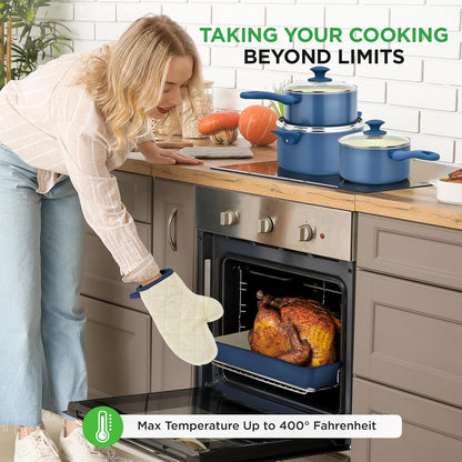 Nutrichef 54 Piece Professional Grade Complete Home Kitchen Cookware Set, Ceramic Non-Stick Bakeware, Pot and Pans Kit, Cool-Touch Handles, Safe for Gas, Electric, Induction Cooktops, Easy Clean