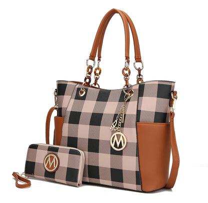 MKF Collection Tote Bag for Women, Handbag Set with Wallet-Top-Handle- Vegan Leather Purse
