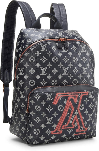 Pre-Loved Navy Upside Down Monogram Canvas Apollo Backpack, Navy