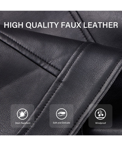 Bellivera Women's Faux Leather Casual Jacket 2025 Spring Trendy Motorcycle Outfits Lightweight Classic Coat
