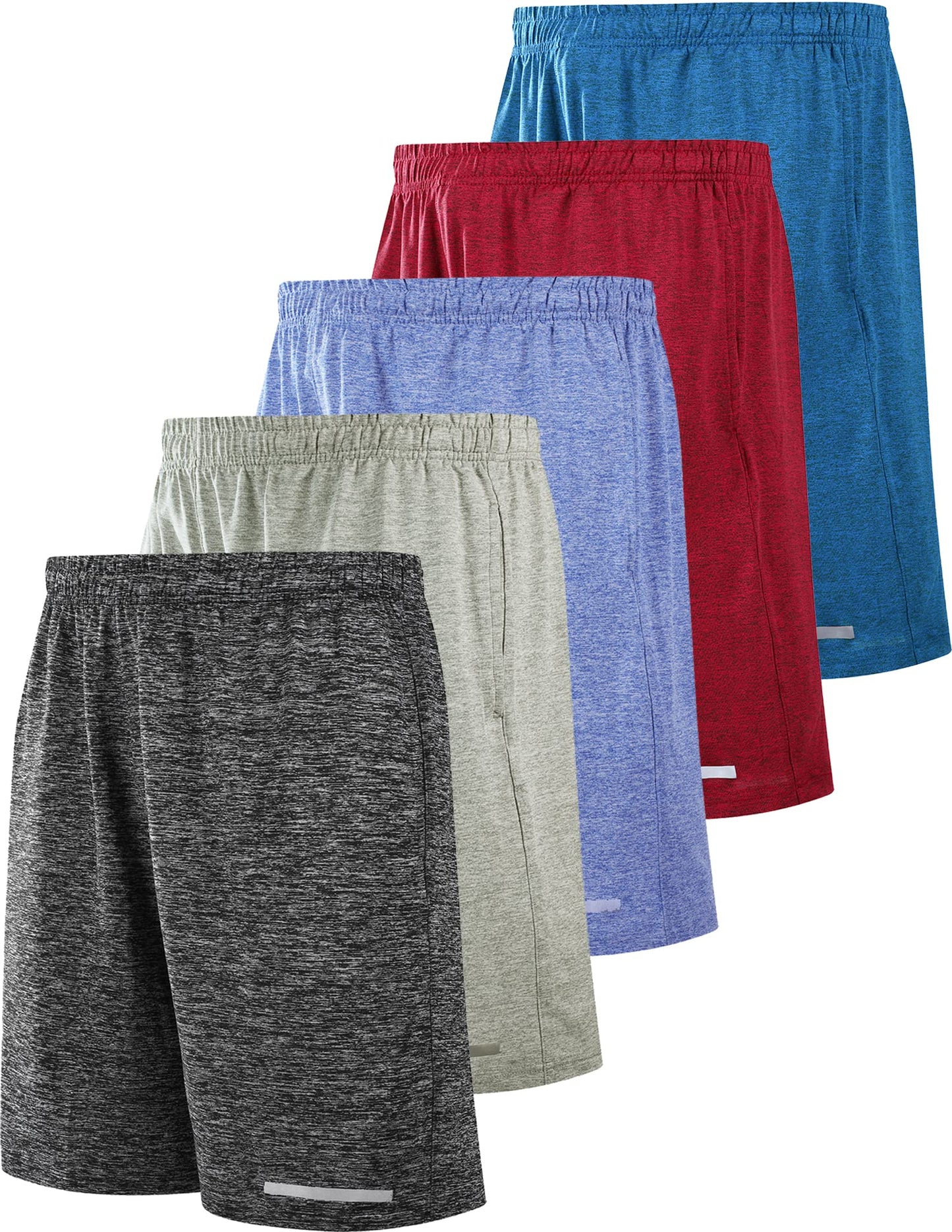 Liberty Imports 5 Pack Big Boys Youth Athletic Mesh Basketball Shorts with Pockets Quick Dry Activewear