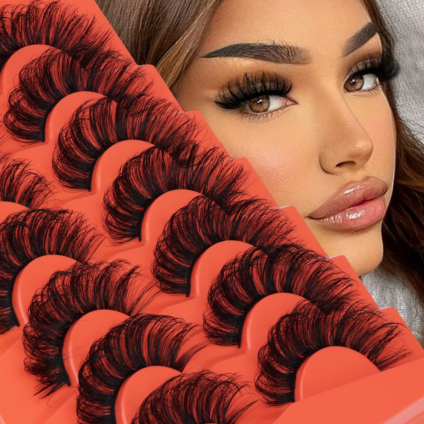 Mink Lashes Full Volume False Eyelashes 18mm Dramatic Faux Mink Eyelashes Natural Look Cat Eye Volume Eye Lashes Multipack by Focipeysa