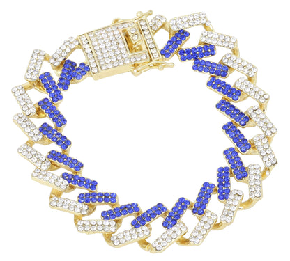 Charles Raymond Bling-ed Out Silver Round Luxury Mens Watch w/Bling-ed Out Bracelet - L0504B