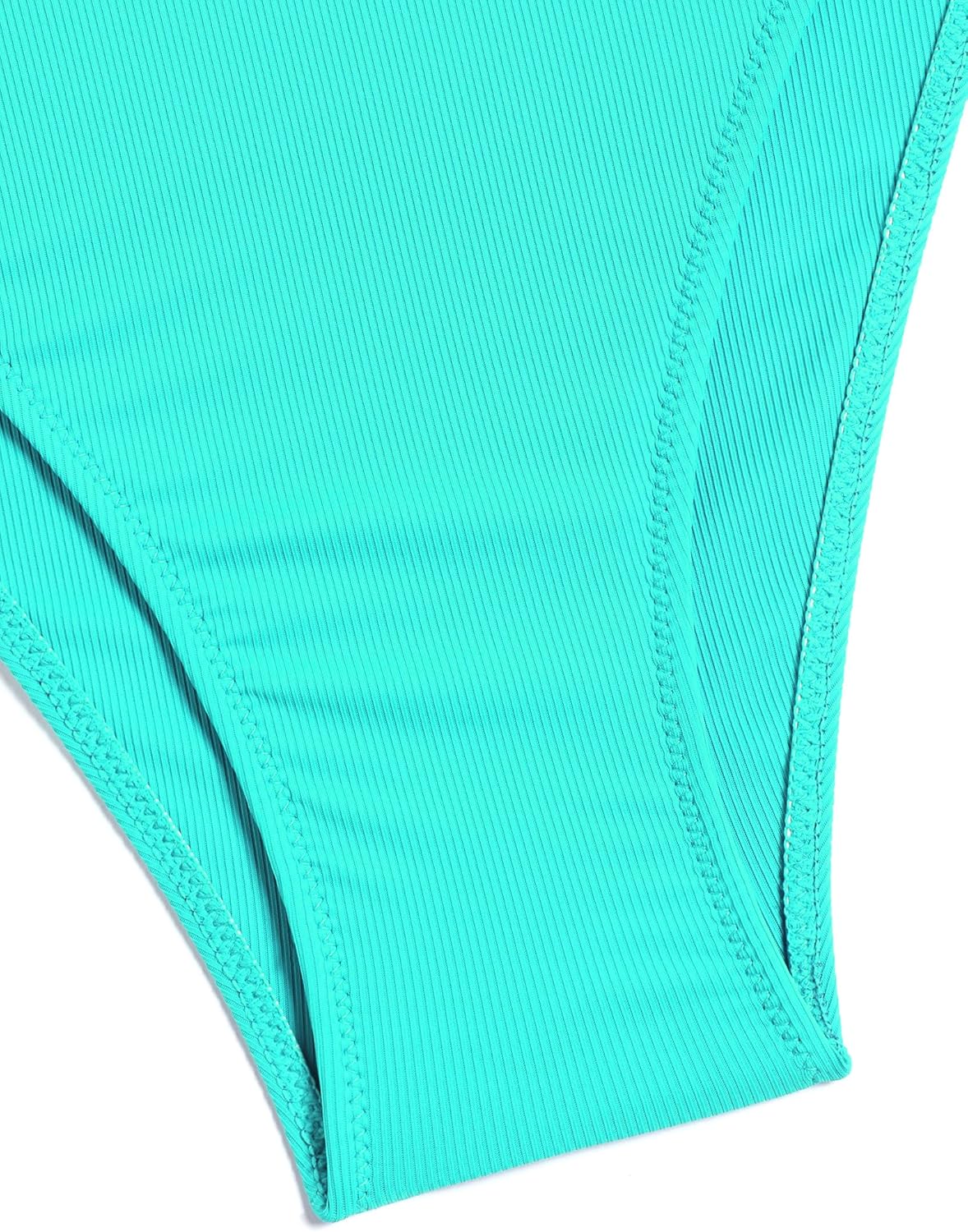 ZAFUL Women V Neck Bikini Set Ruched Tie Front High Waisted Floral Print Ribbed 2 Piece Bathing Suit Swimsuits