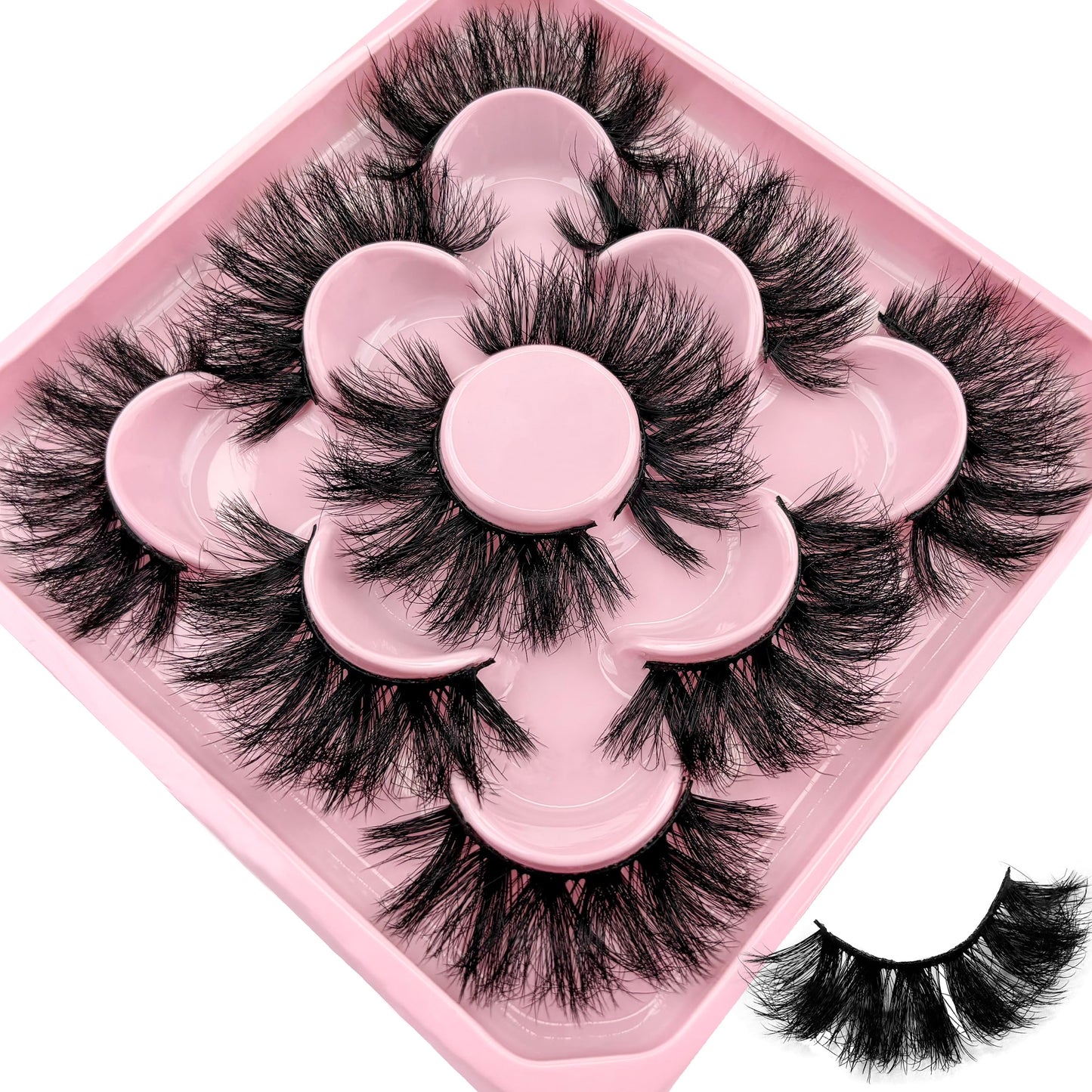 Mink Lashes Strip Eyelashes Volume False Eyelashes that Look Like Extensions Glamour Wispy Curly Fake Lashes 5 Pairs Pack