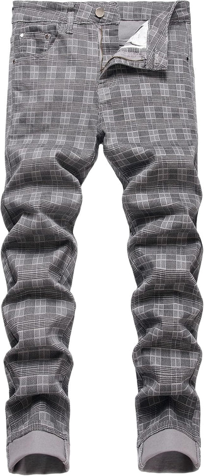 JUNBAOSS Men's Slim Fit Jeans Stretch Ripped Skinny Jeans for Men, Fashion Straight Leg Comfort Flex Waist Casual Pants
